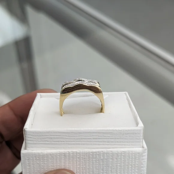 Real Natural Diamond 10kt Gold Ring For Men